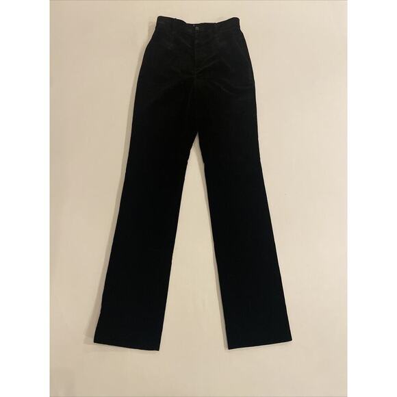 Ralph Lauren Collection Women’s Black Velvet Pants 2 Slim High Rise Purple Label - Picture 7 of 11